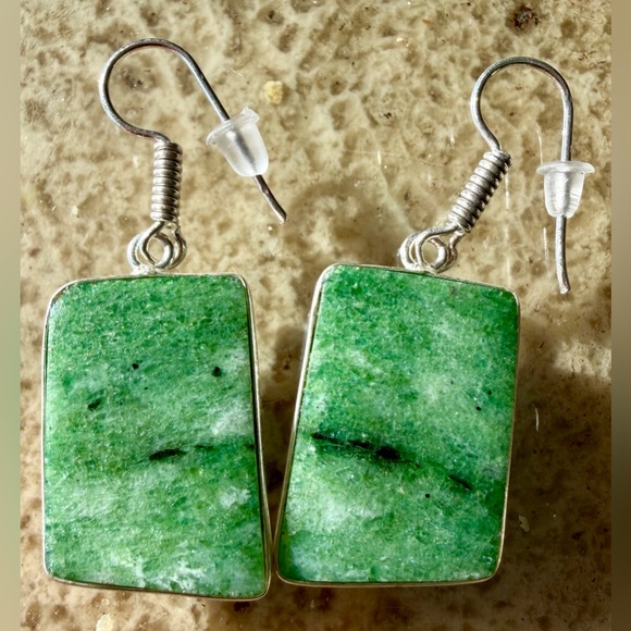 Jewelry - Ruby Zoisite Drop Earrings Set in .925 Sterling Silver_Handcrafted in USA